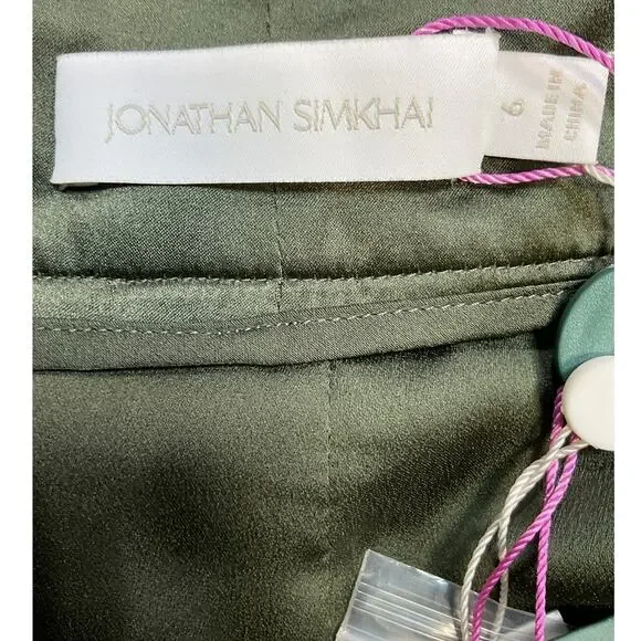 Simkhai Pleated Green Arlet Pants Size 6 - Picture 4 of 5